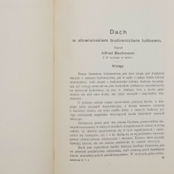 Dach w słowiańskiem budownictwem ludowem, Bachmann Alfred
