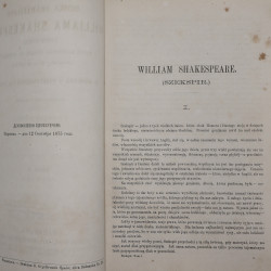 Shakespeare William, Dzieła dramatyczne Williama Shakespeare : wydanie ilustrowane pod red. J. I. Kraszewskiego. T.I-III [1875]